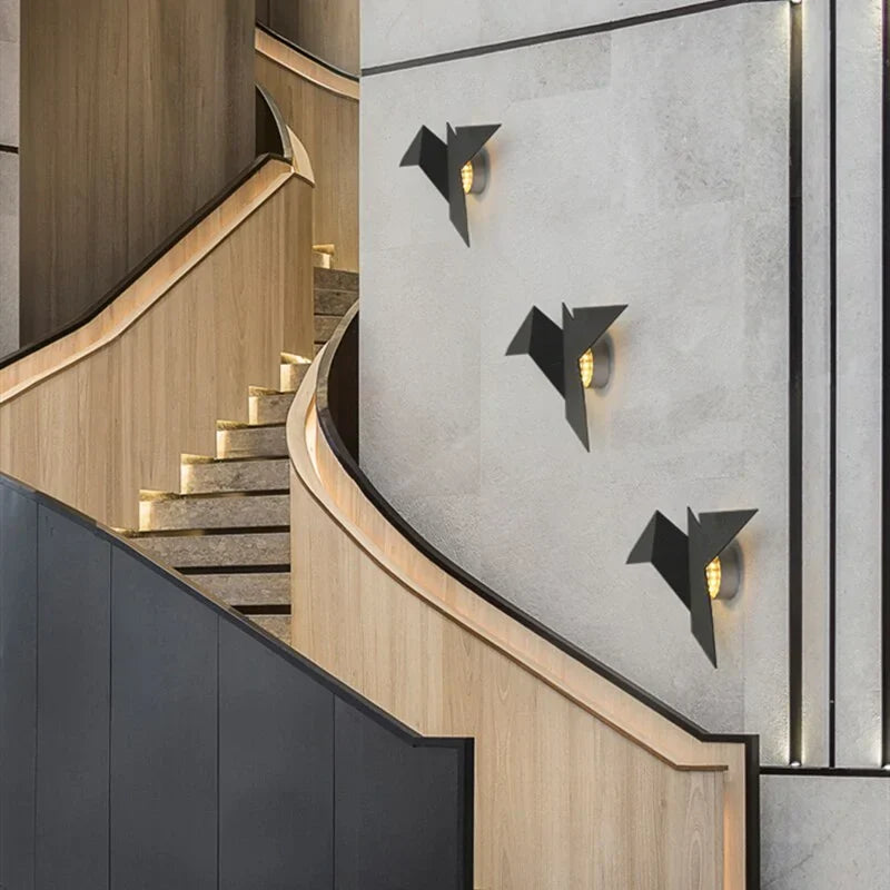 Nordische Wandleuchte „Vogel“ aus Eisen
