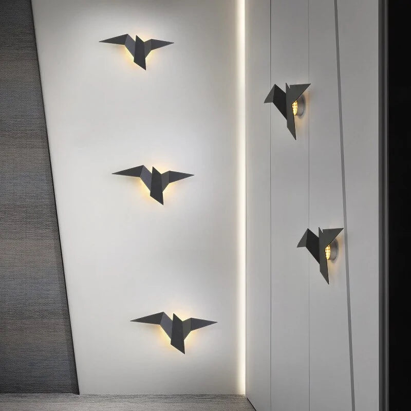 Nordische Wandleuchte „Vogel“ aus Eisen